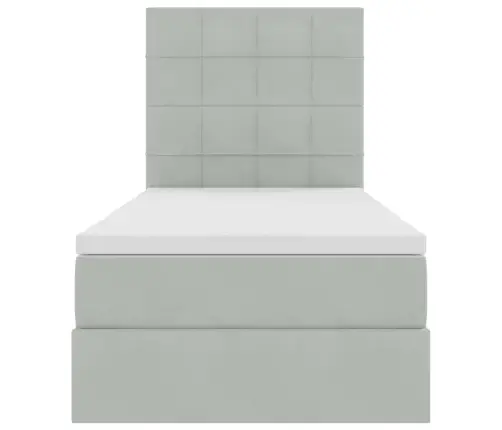 Gulta Ar Uzglabāšanas Vietu Un Matraci 100 X 200 Cm Samts Vidaxl