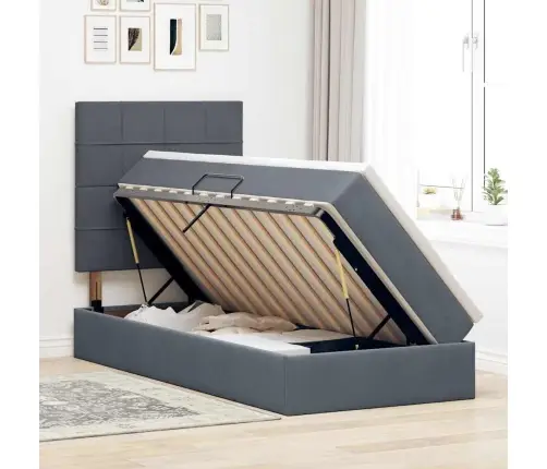 Lova Su Daiktų Laikymo Vieta Ir Čiužiniu 100 X 200 Cm Aksomas