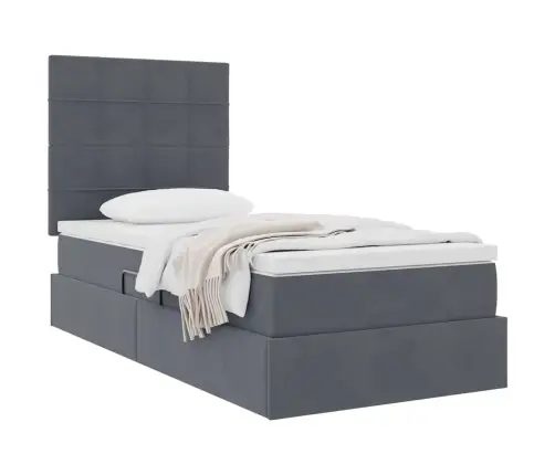 Lova Su Daiktų Laikymo Vieta Ir Čiužiniu 100 X 200 Cm Aksomas