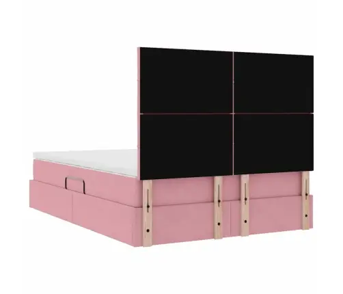 Lova Su Daiktų Laikymo Vieta Ir Čiužiniu Rožinė 140 X 200 Cm