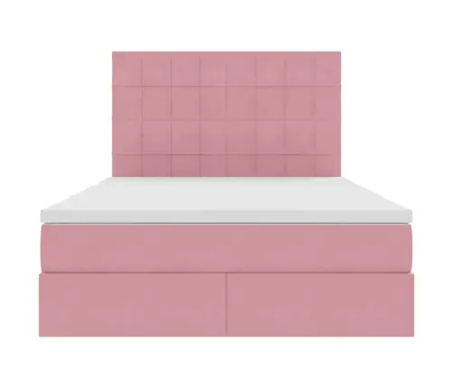 Lova Su Daiktų Laikymo Vieta Ir Čiužiniu Rožinė 140 X 200 Cm