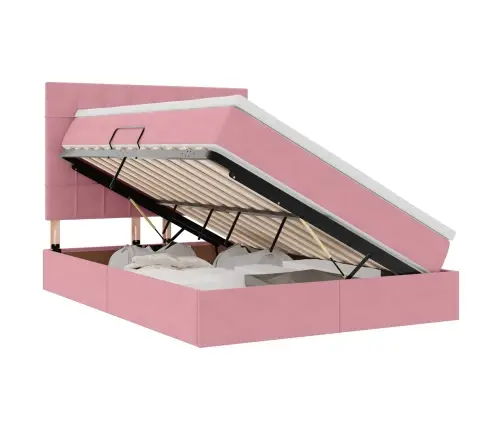 Lova Su Daiktų Laikymo Vieta Ir Čiužiniu Rožinė 140 X 200 Cm