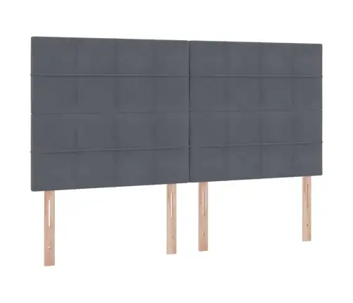 Gulta Ar Uzglabāšanas Vietu Un Led Tumši Pelēks 160 X 200 Cm Vidaxl