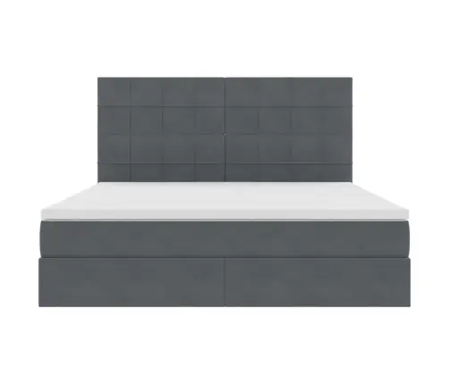 Gulta Ar Uzglabāšanas Vietu Un Led Tumši Pelēks 180 X 200 Cm Vidaxl