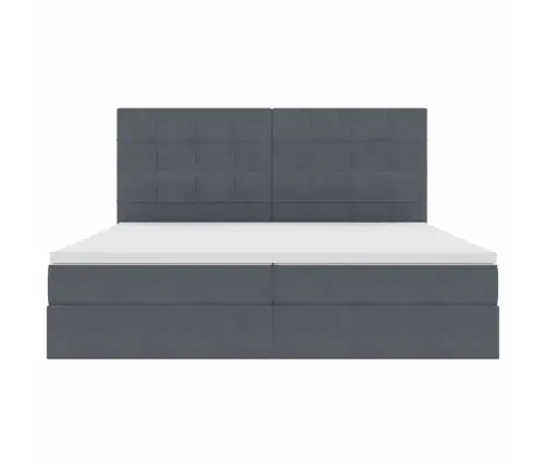 Gulta Ar Uzglabāšanas Vietu Un Led Tumši Pelēks 200 X 200 Cm Vidaxl