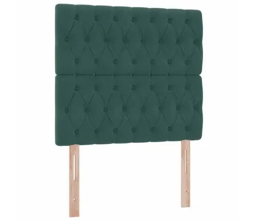 Voodi Hoiukohaga Ja Madratsiga Tume Rohelise 90 X 200 Cm Samet