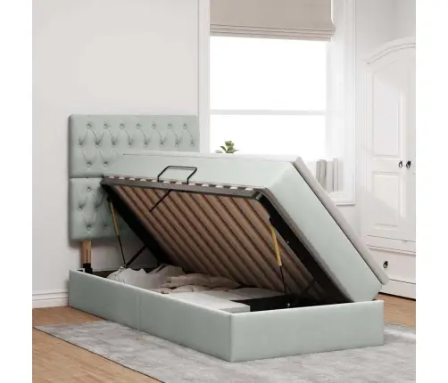 Lova Su Daiktų Laikymo Vieta Ir Čiužiniu 100 X 200 Cm Aksomas