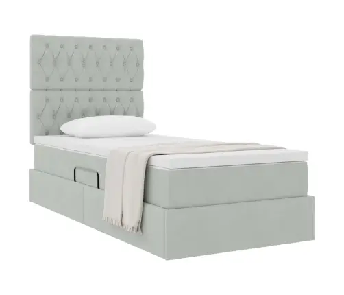 Lova Su Daiktų Laikymo Vieta Ir Čiužiniu 100 X 200 Cm Aksomas