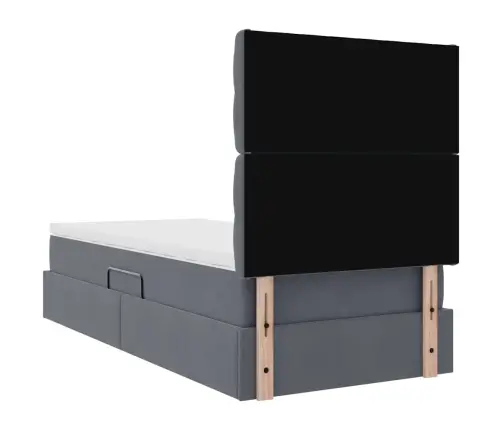 Gulta Ar Uzglabāšanas Vietu Un Matraci 100 X 200 Cm Samts Vidaxl