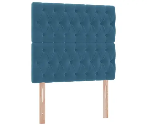 Voodi Hoiukohaga Ja Madratsiga Tumesinine 100 X 200 Cm Samet