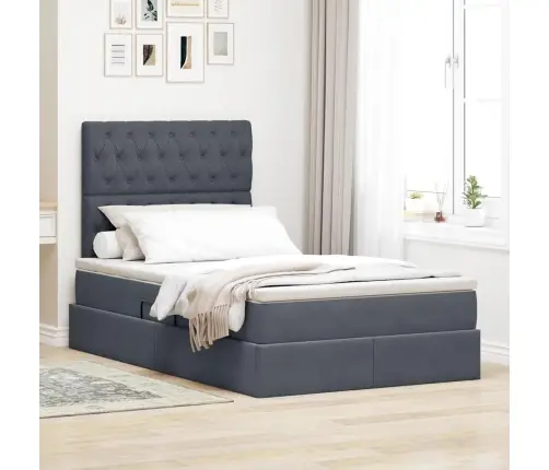 Lova Su Daiktų Laikymo Vieta Ir Čiužiniu 120 X 200 Cm Aksomas