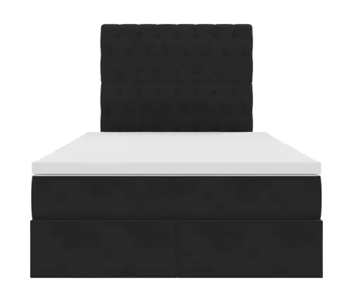 Lova Su Daiktų Laikymo Vieta Ir Čiužiniu Juoda 120 X 200 Cm