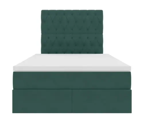 Gulta Ar Uzglabāšanas Vietu Un Led Tumši Zaļš 120 X 200 Cm Vidaxl