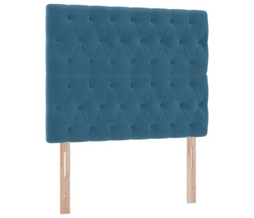 Voodi Hoiukohaga Ja Madratsiga Tumesinine 120 X 200 Cm Samet