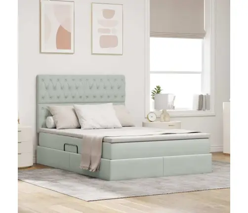 Lova Su Daiktų Laikymo Vieta Ir Čiužiniu 140 X 190 Cm Aksomas