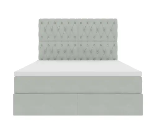 Lova Su Daiktų Laikymo Vieta Ir Čiužiniu 140 X 190 Cm Aksomas