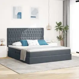 Gulta Ar Uzglabāšanas Vietu Un Matraci 160 X 200 Cm Samts Vidaxl Gulta Ar Uzglabāšanas Vietu Un Matraci 160 X 200 Cm Samts Vidaxl