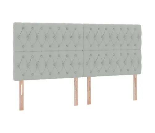 Voodi Hoiukohaga Ja Madratsiga Helehall 200 X 200 Cm Samet