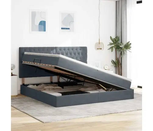 Lova Su Daiktų Laikymo Vieta Ir Čiužiniu 200 X 200 Cm Aksomas