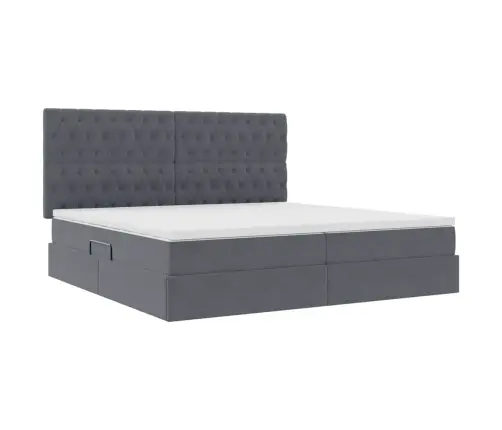 Lova Su Daiktų Laikymo Vieta Ir Čiužiniu 200 X 200 Cm Aksomas