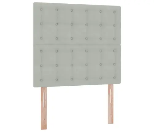 Voodi Hoiukohaga Ja Madratsiga Peaga Helehall 90 X 190 Cm Samet