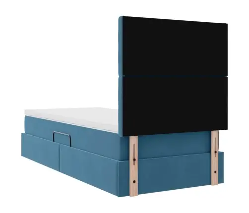 Gulta Ar Uzglabāšanas Vietu Un Matraci Tumši Zils 90 X 190 Cm Vidaxl