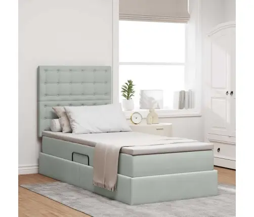 Gulta Ar Uzglabāšanas Vietu Un Matraci 100 X 200 Cm Samts Vidaxl