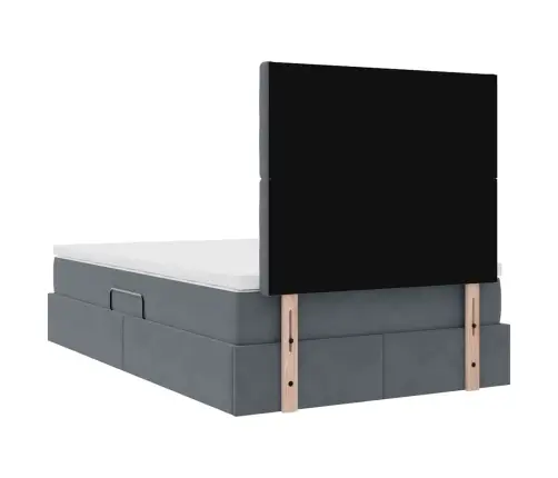 Gulta Ar Uzglabāšanas Vietu Un Led Tumši Pelēks 120 X 190 Cm Vidaxl