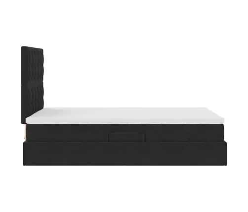 Lova Su Daiktų Laikymo Vieta Ir Čiužiniu Juoda 120 X 200 Cm