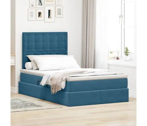 Lova Su Daiktų Laikymo Vieta Ir Čiužiniu 120 X 200 Cm Aksomas