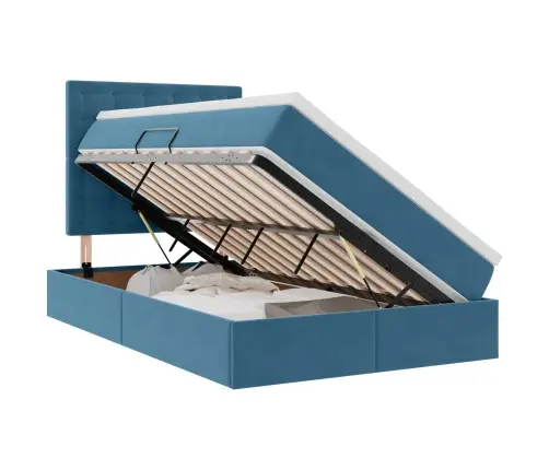 Lova Su Daiktų Laikymo Vieta Ir Čiužiniu 120 X 200 Cm Aksomas