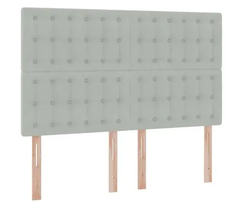 Gulta Ar Uzglabāšanas Vietu Un Led Gaiši Pelēks 140 X 200 Cm Vidaxl