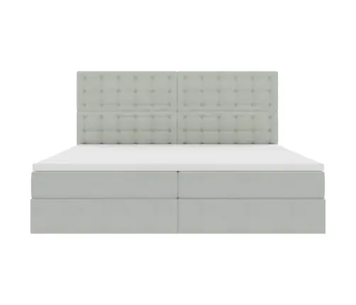 Gulta Ar Uzglabāšanas Vietu Un Led Gaiši Pelēks 200 X 200 Cm Vidaxl