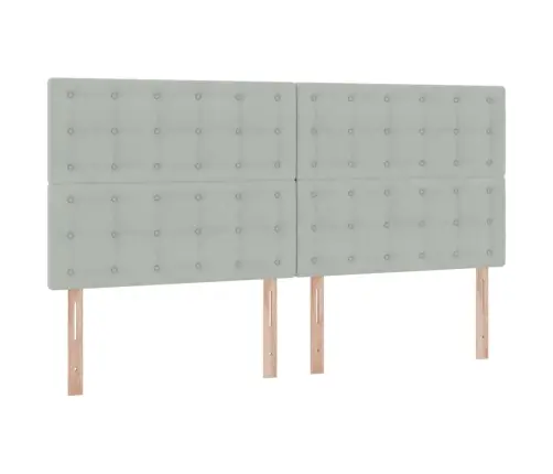 Gulta Ar Uzglabāšanas Vietu Un Led Gaiši Pelēks 200 X 200 Cm Vidaxl