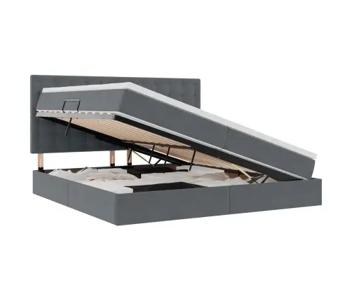 Lova Su Daiktų Laikymo Vieta Ir Čiužiniu 200 X 200 Cm Aksomas