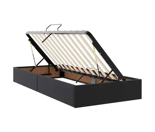 Gulta Ar Uzglabāšanas Vietu Un Matraci Melna 200 X 200 Cm Vidaxl