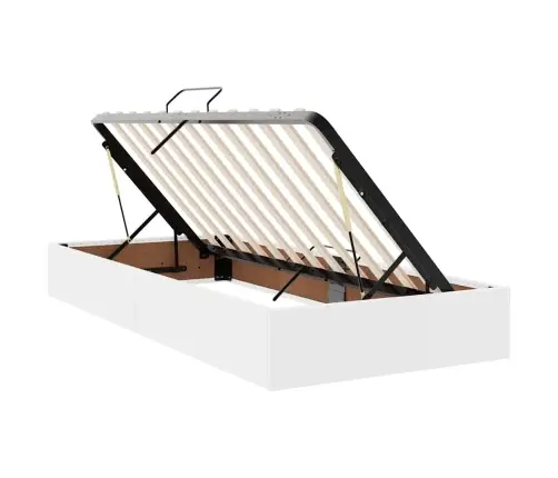 Voodi Hoiukohaga Ja Madratsiga Peaga Puhas Valge 200 X 200 Cm