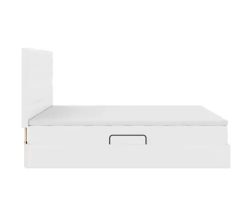 Voodi Hoiukohaga Ja Madratsiga Peaga Puhas Valge 200 X 200 Cm