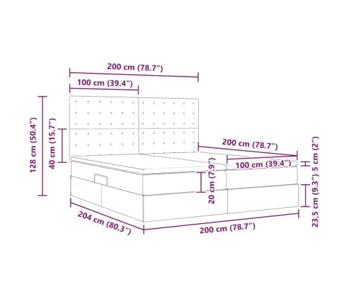 Voodi Hoiukohaga Ja Madratsiga Peaga Puhas Valge 200 X 200 Cm