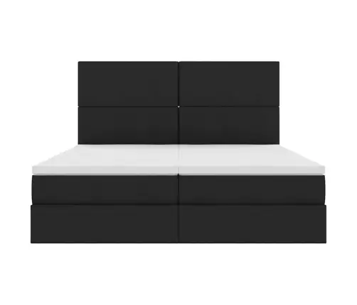 Glabāšanas Gulta Ar Matraci Melna 180 X 200 Cm Mākslīgā Āda Vidaxl