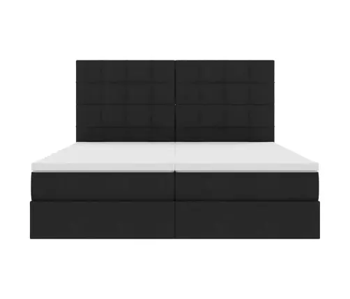 Glabāšanas Gulta Ar Matraci Melna 180 X 200 Cm Mākslīgā Āda Vidaxl