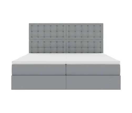 Glabāšanas Gulta Gaiši Pelēks 200 X 200 Cm Mākslīgā Āda Vidaxl