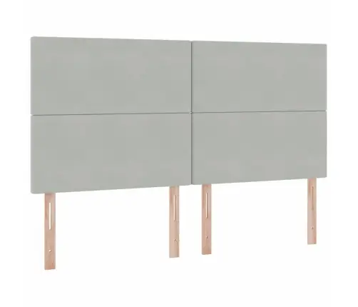 Saugos Lova Su Čiužiniu Šviesiai Pilka 200 X 200 Cm Aksomas