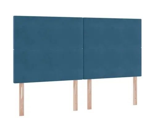 Laos Voodi Madratsiga Peaga Tumesinine 200 X 200 Cm Samet