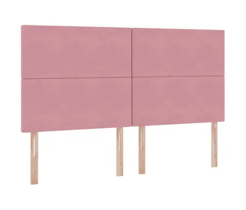 Laos Voodi Madratsiga Peaga Roosa 200 X 200 Cm Samet