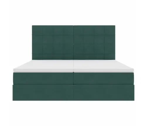 Glabāšanas Gulta Ar Matraci Tumši Zaļš 180 X 200 Cm Samts Vidaxl