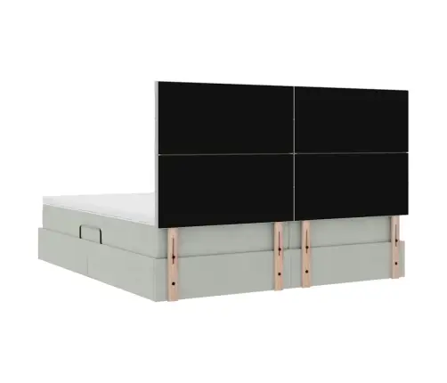 Glabāšanas Gulta Ar Matraci Gaiši Pelēks 200 X 200 Cm Samts Vidaxl