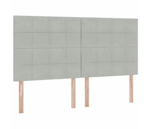 Glabāšanas Gulta Ar Matraci Gaiši Pelēks 200 X 200 Cm Samts Vidaxl