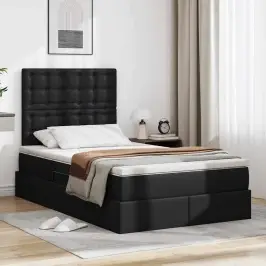 Lova Su Daiktų Laikymo Vieta Ir Led Juoda 120 X 190 Cm Lova Su Daiktų Laikymo Vieta Ir Led Juoda 120 X 190 Cm