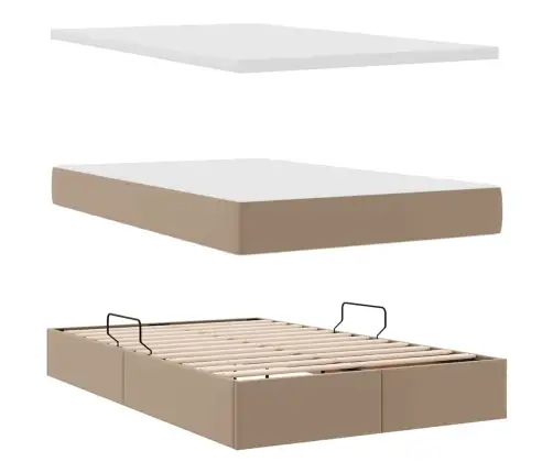 Lova Su Led Juostelių Žibintais Kapučino 120 X 200 Cm Pvc